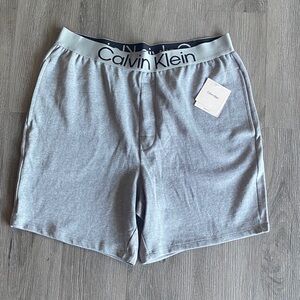 Calvin Klein Light cotton microfiber bold logo Grey Lounge Shorts Size Large NWT